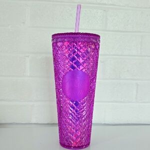 NEW 2023 Starbucks Jeweled Taffy Iridescent Pink Purple Tumbler 24oz Venti Cup
